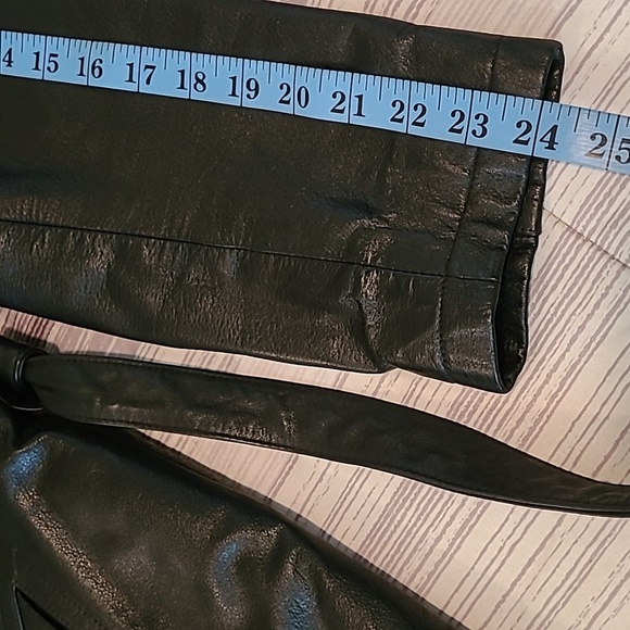 Wilsons Black Leather Button-up Belted Jacket Coat Thinsulate Zip Out Lined Wm L - Picture 16 of 16